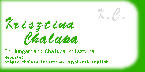 krisztina chalupa business card